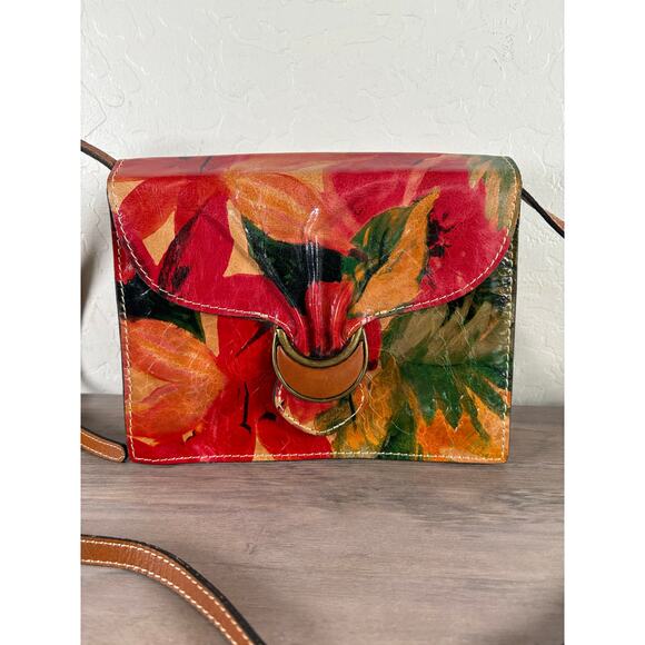 Patricia Nash Handbags - Patricia Nash Van Sannio Floral Leather Crossbody Bag Clutch Colorful Trifold